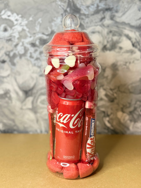 Red Victorian Sweet Jar with Coca Cola