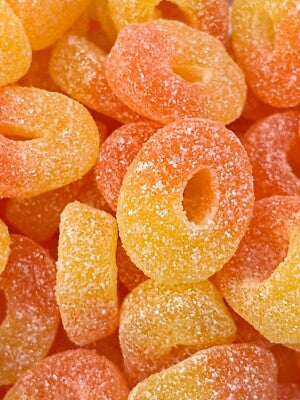 100g Fizzy Peach Rings