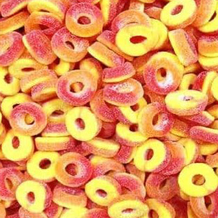 100g Mini Peach Rings